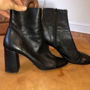 Topshop "Happy Days" Leather Cap Toe Boots